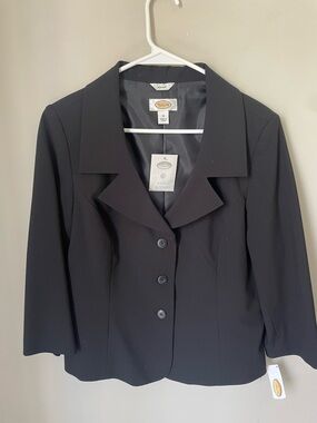 Talbots Black Three-Button Notch Lapel Blazer Vintage Y2K NWT